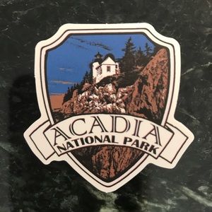 2/$8 Acadia National Park BrownBlue Laptop Sticker